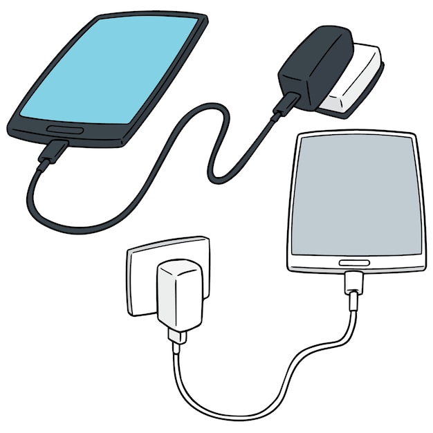 Vecteur ensemble de vecteur de charge de smartphone