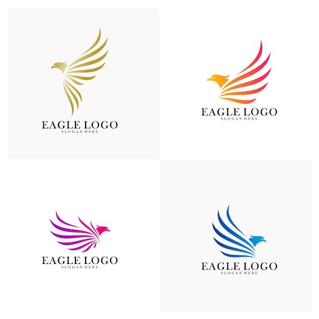 Ensemble De Vecteur De Conception De Logo Eagle, Concept De Logo Phoenix, Modèle De Logo Simple Eagle, Symbole D'icône, Conception Créative