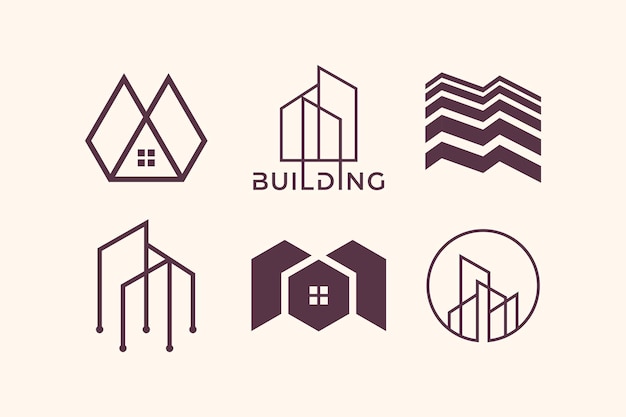 Vecteur ensemble de vecteur d'icône de conception de logo d'élément de maison avec l'idée créative
