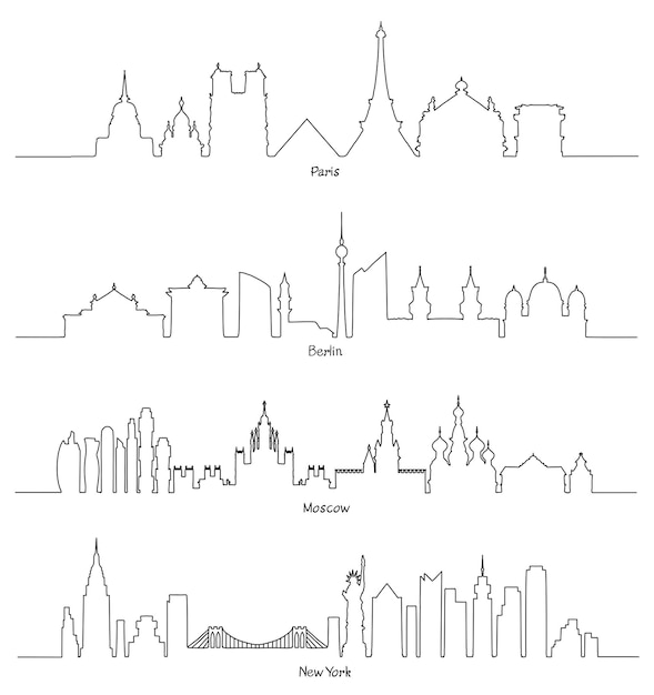 Vecteur ensemble de vecteur minimal linear skyline paris berlin moscou et new york