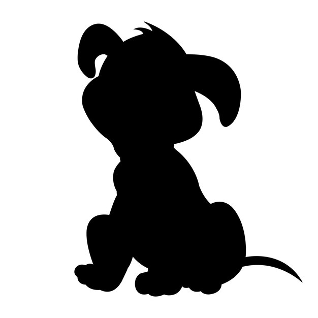 Vecteur ensemble de vecteur de silhouette de chien isolé sur fond blanc ensemble de silhouette d'animaux livre de coloriage enfants