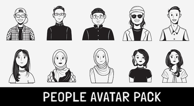 Vecteur ensemble de vecteurs d'avatar de personnes