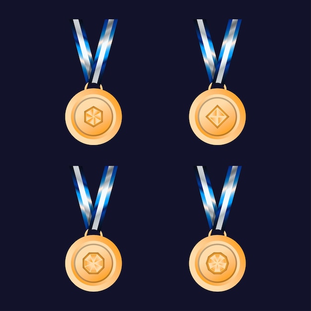 Ensemble de vecteurs de collier de médaille de prix