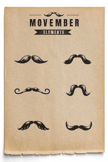 Ensemble De Vecteurs De Conception De Badge Movember