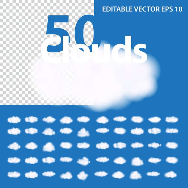 Ensemble De Vecteurs De Conception De Formes De Nuages Pack D'icônes Météo Nature Cloud