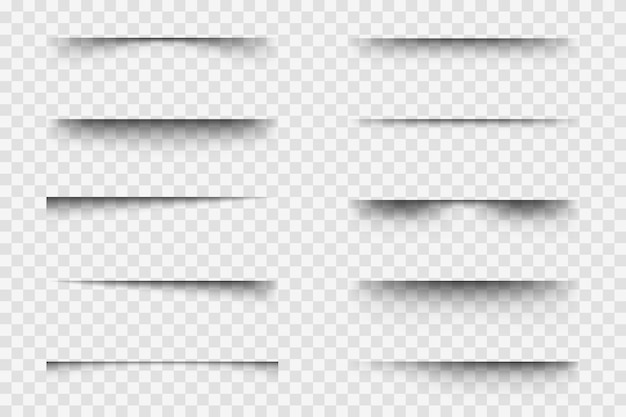 Ensemble De Vecteurs D'effet D'ombre Réaliste Composants Isolés