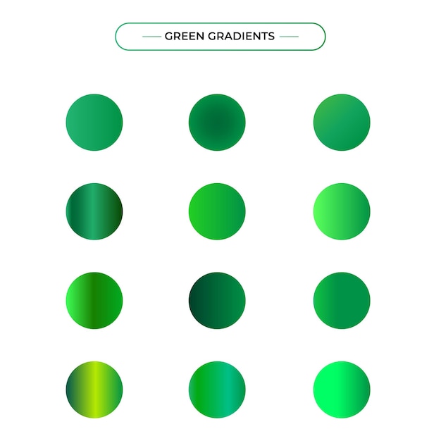 Ensemble de vecteurs gratuits de dégradés lisses verts