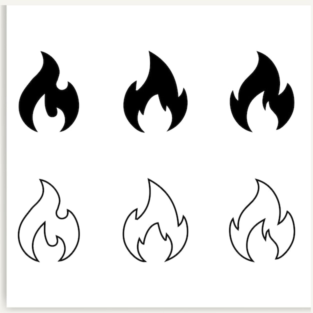 Ensemble de vecteurs d'icônes de feu