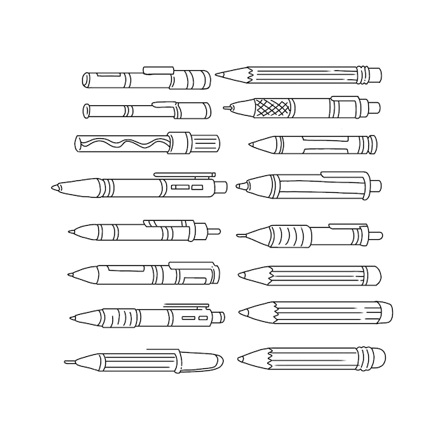 ensemble de vecteurs d'illustrations de doodle dessinés à la main stylo