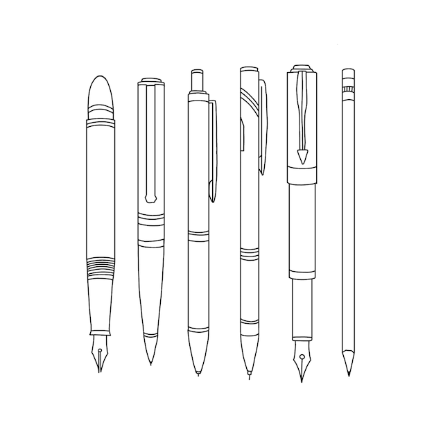 ensemble de vecteurs d'illustrations de doodle dessinés à la main stylo