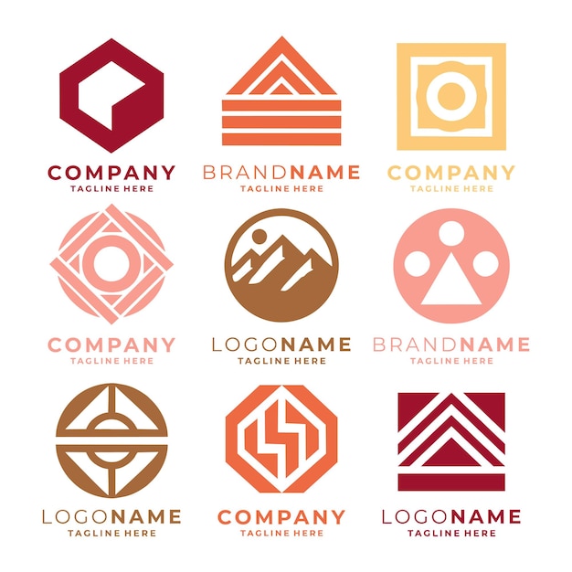 ensemble de vecteurs de modèles de logo d'entreprise