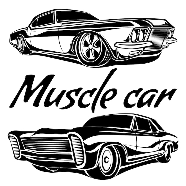 Ensemble De Vecteurs De Muscle De Voitures Des Années 70