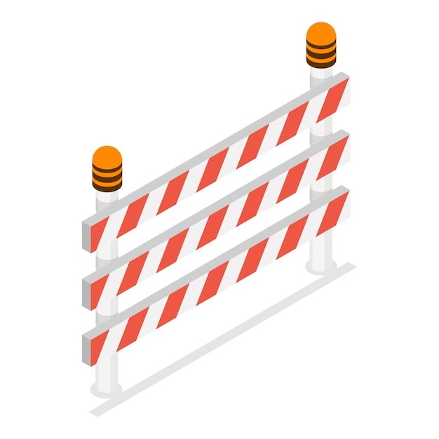 Vecteur d ensemble de vecteurs plats isométriques d'obstacles de circulation routiers, de barricades routières et de barrières