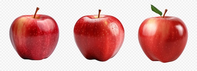 Ensemble de vecteurs de pommes rouges isolés sur blanc