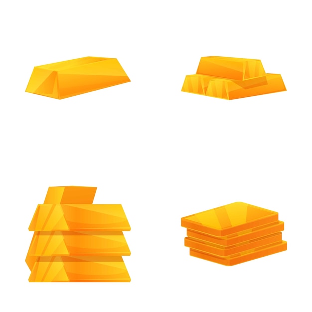 Ensemble vectoriel de barres d'or assorties
