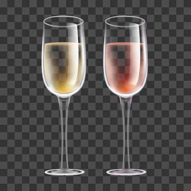 Ensemble vectoriel de boissons différentes dans le verre