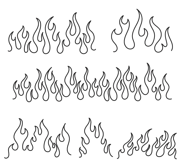 Vecteur ensemble vectoriel de clipart de feu de flamme