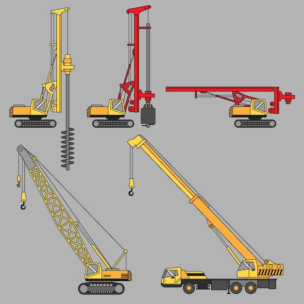 Vecteur ensemble vectoriel de construction de machines lourdes