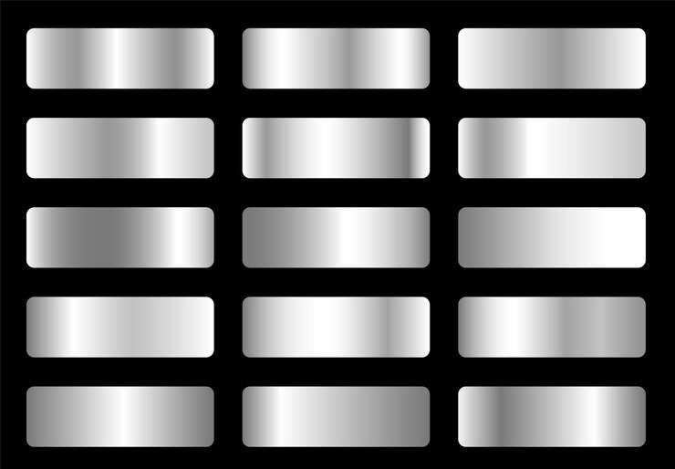 Vecteur ensemble vectoriel de dégradés d'argent