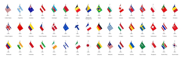 Ensemble vectoriel de drapeaux des pays du monde