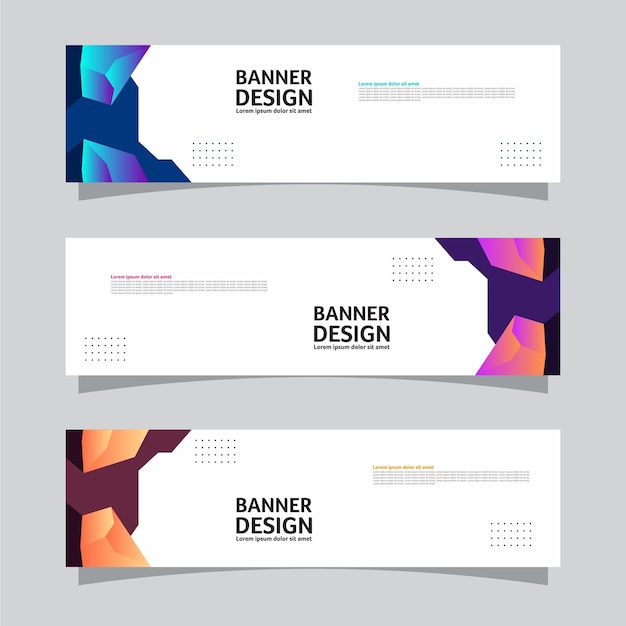 Ensemble vectoriel du concept de conception du fond de la bannière paysagère