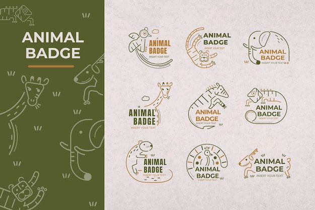 Ensemble Vectoriel D'éléments De Conception De Badge Animal