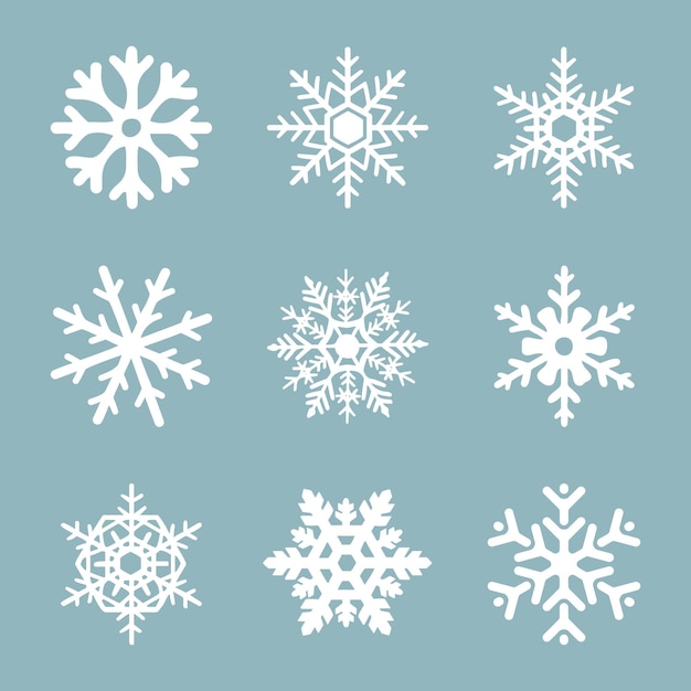ensemble vectoriel d'éléments de flocons de neige de Noël
