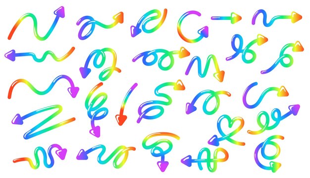 Ensemble vectoriel d'éléments de signes colorés à flèches