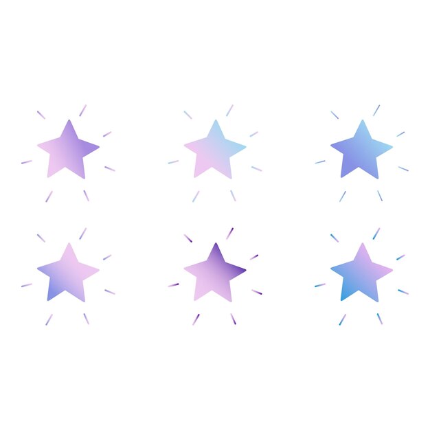 Ensemble vectoriel d'étoiles dégradées colorées