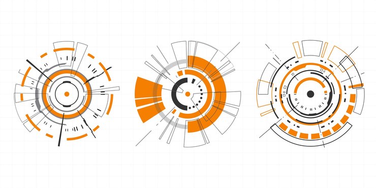 Vecteur ensemble vectoriel futuristiquec abstrait hud élément de cadre de technologie de cercle conception d'interface hud futuriste