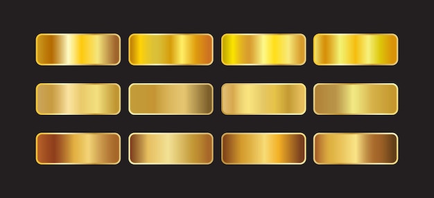 ensemble vectoriel de gradients d'or métallique