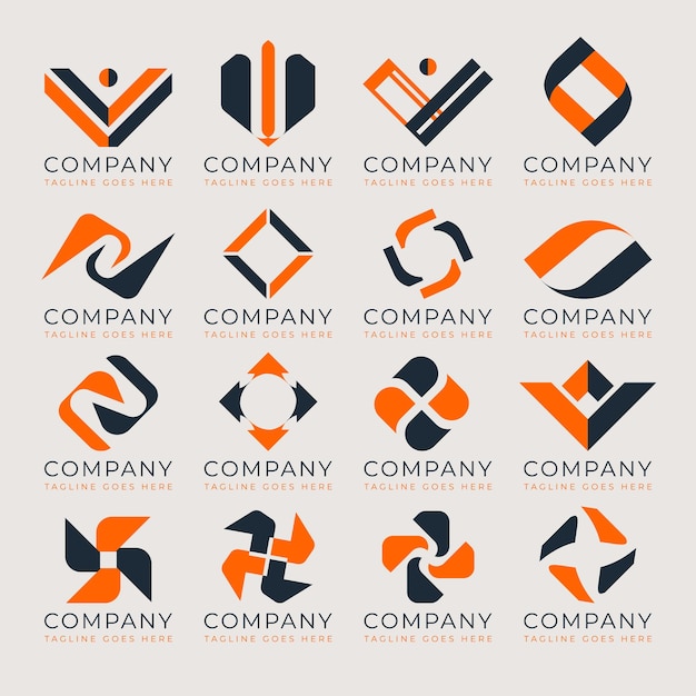 Ensemble vectoriel gratuit de conceptions de logos d'entreprises en gradient