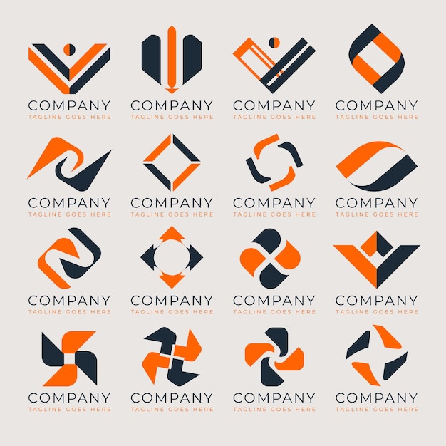 Vecteur ensemble vectoriel gratuit de conceptions de logos d'entreprises en gradient