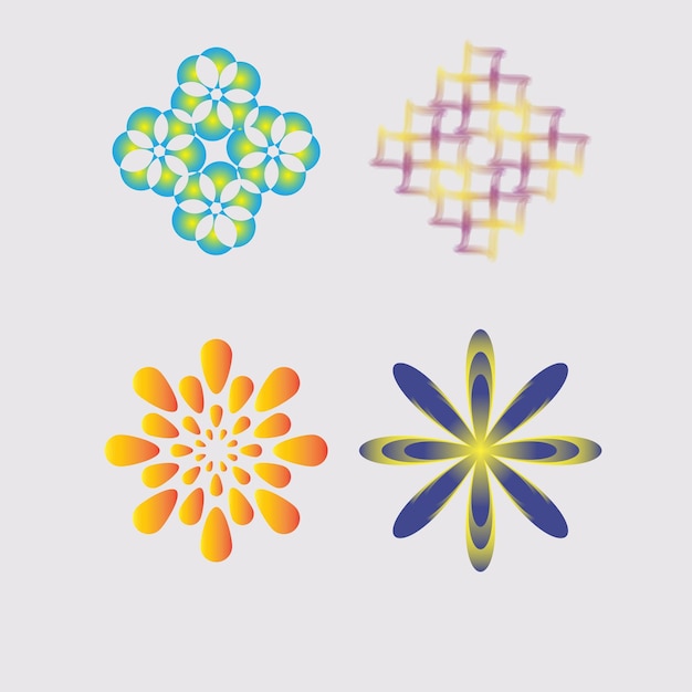 Vecteur ensemble vectoriel gratuit d'icônes florales