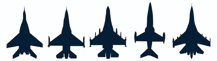 Vecteur ensemble vectoriel d'icônes d'avions collection de signes d'illustration d'aéronefs symbole ou logo d'avion