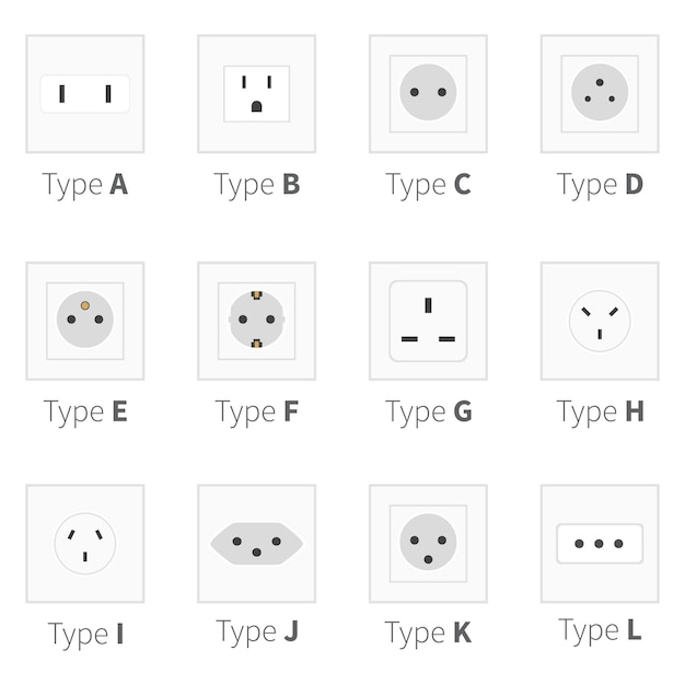 Ensemble Vectoriel D'illustrations De Douilles Plates