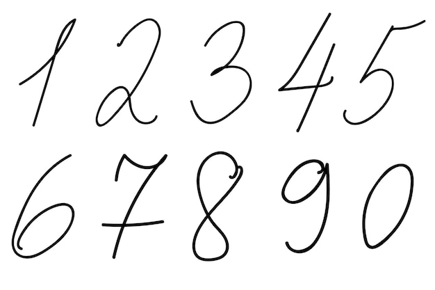 Vecteur ensemble vectoriel de nombres écrits à la main numéros dessinés à la main
