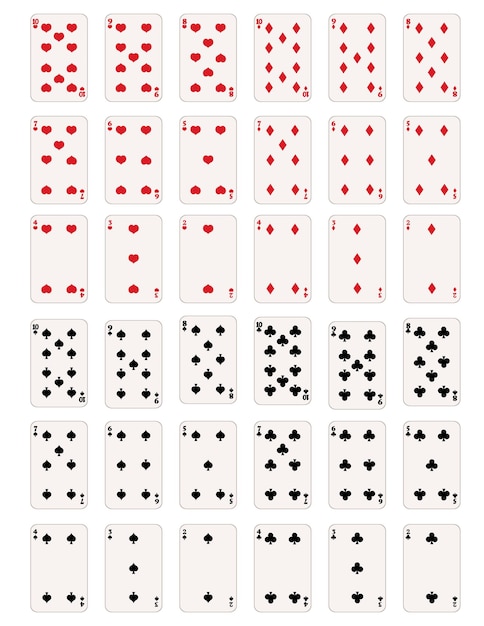 Ensemble Vectoriel De Nombres Et De Figures Cartes à Jouer