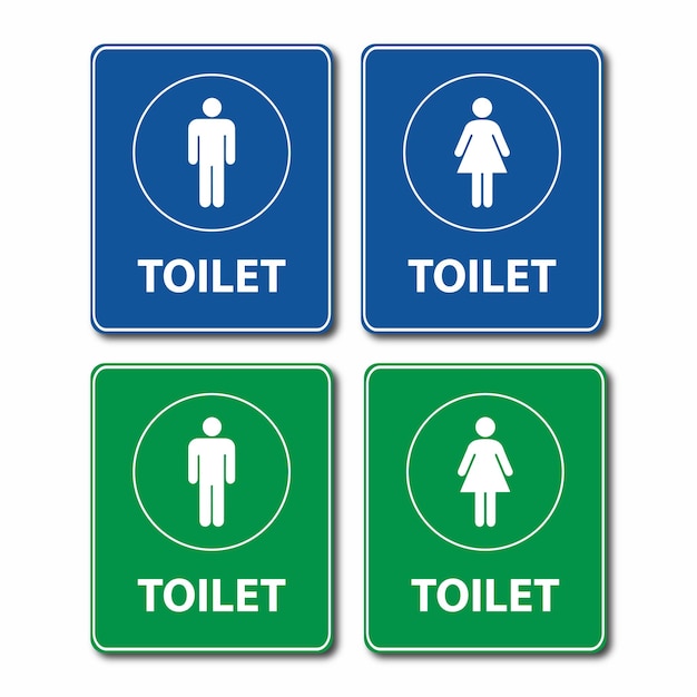 Ensemble vectoriel de panneaux de toilette