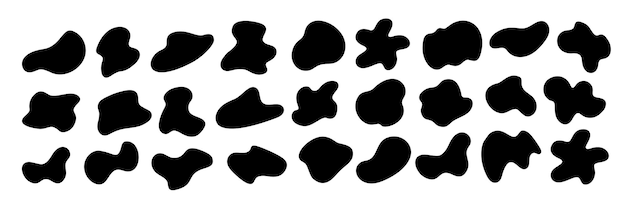 Ensemble vectoriel de silhouettes de formes liquides