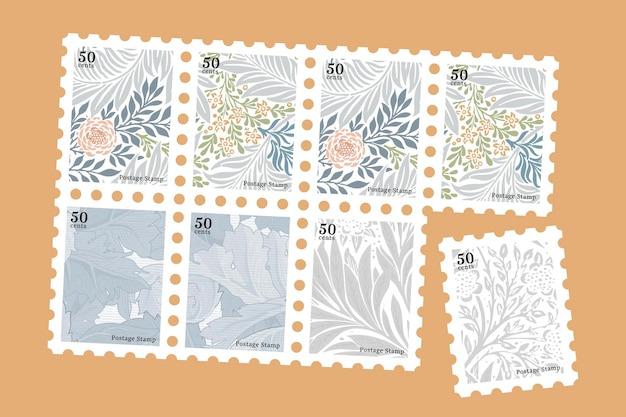 Ensemble Vectoriel De Timbres à Motif William Morris