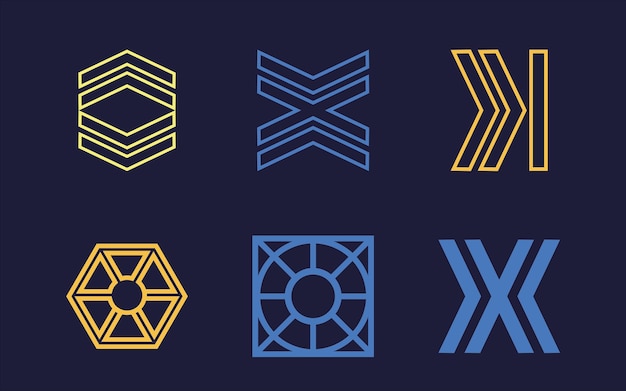 Ensemble vectoriel de Y2K Rave psychédélique rétro futuriste ensemble Icônes minimalistes plates