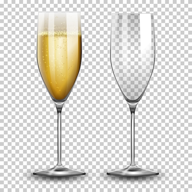 Vecteur ensemble de verres à champagne