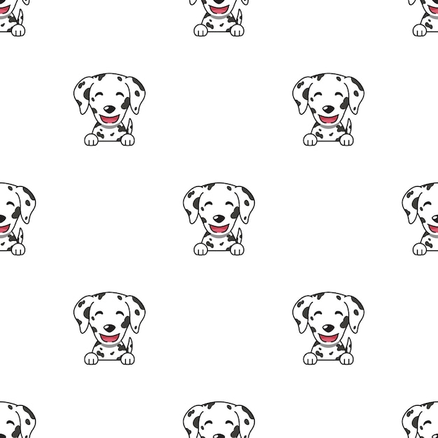 Ensemble De Visages De Chien Dalmatien De Caractère Montrant Différentes émotions Pour La Conception.