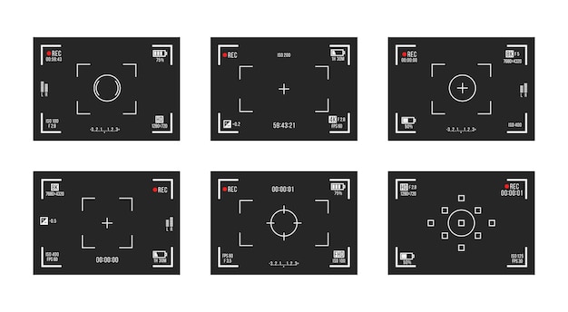 Ensemble De Viseurs D'appareil Photo écrans D'enregistrement Vidéo Sur Fond Transparent