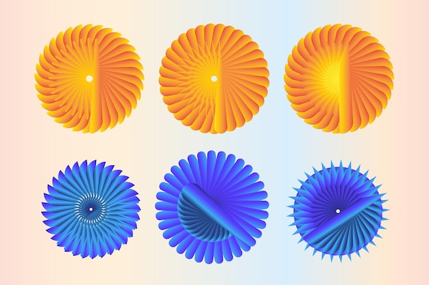 Ensemble de vortex en spirale Sun Flower abstrait