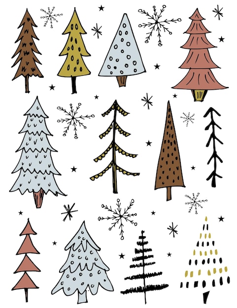 Ensembles De Collections D'arbres De Noël