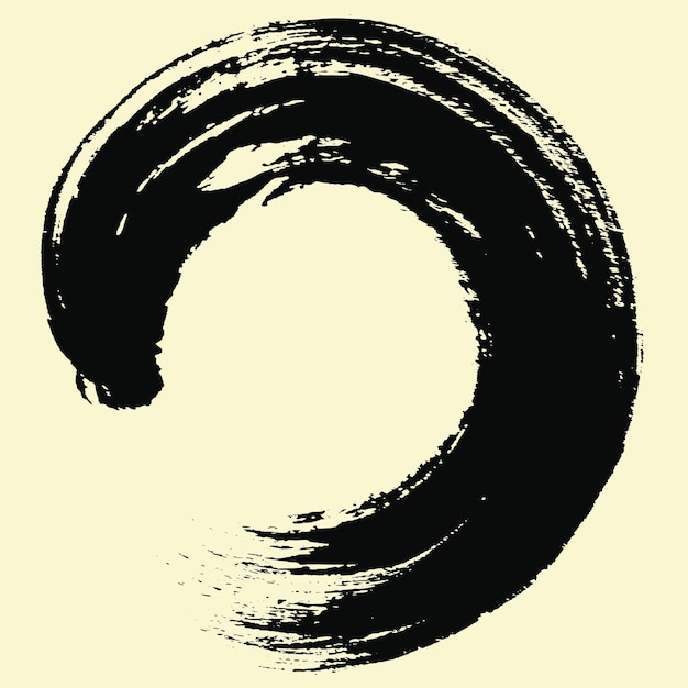 Enso Zen Cercle Japonais Pinceau Illustration Vectorielle Logo Encre Illustration Vectorielle