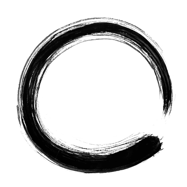 Enso Zen Circle Brosse à Main Encre Noire Illustration Vectorielle