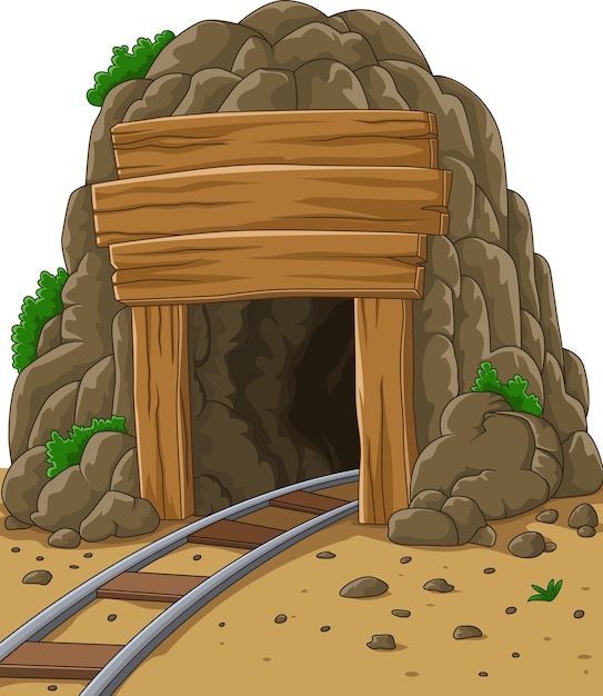 Entrée de mine de dessin animé